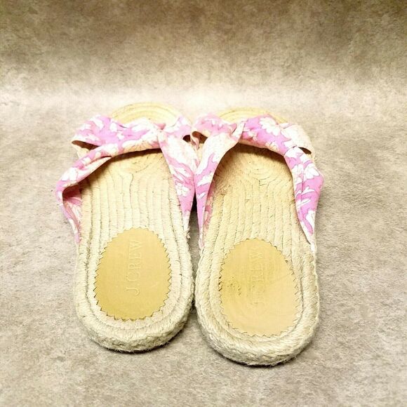 J. Crew Womens   Size 6 Pink  Fabric Slide Floral Espadrille Sandals - Picture 6 of 10